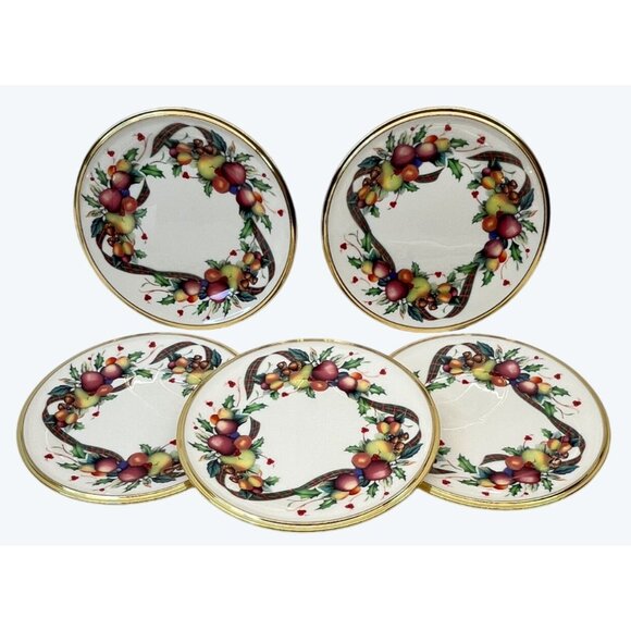 5 Lenox Dimension Collection Holiday Tartan Bread & Butter Plates 614591 USA - Picture 1 of 9